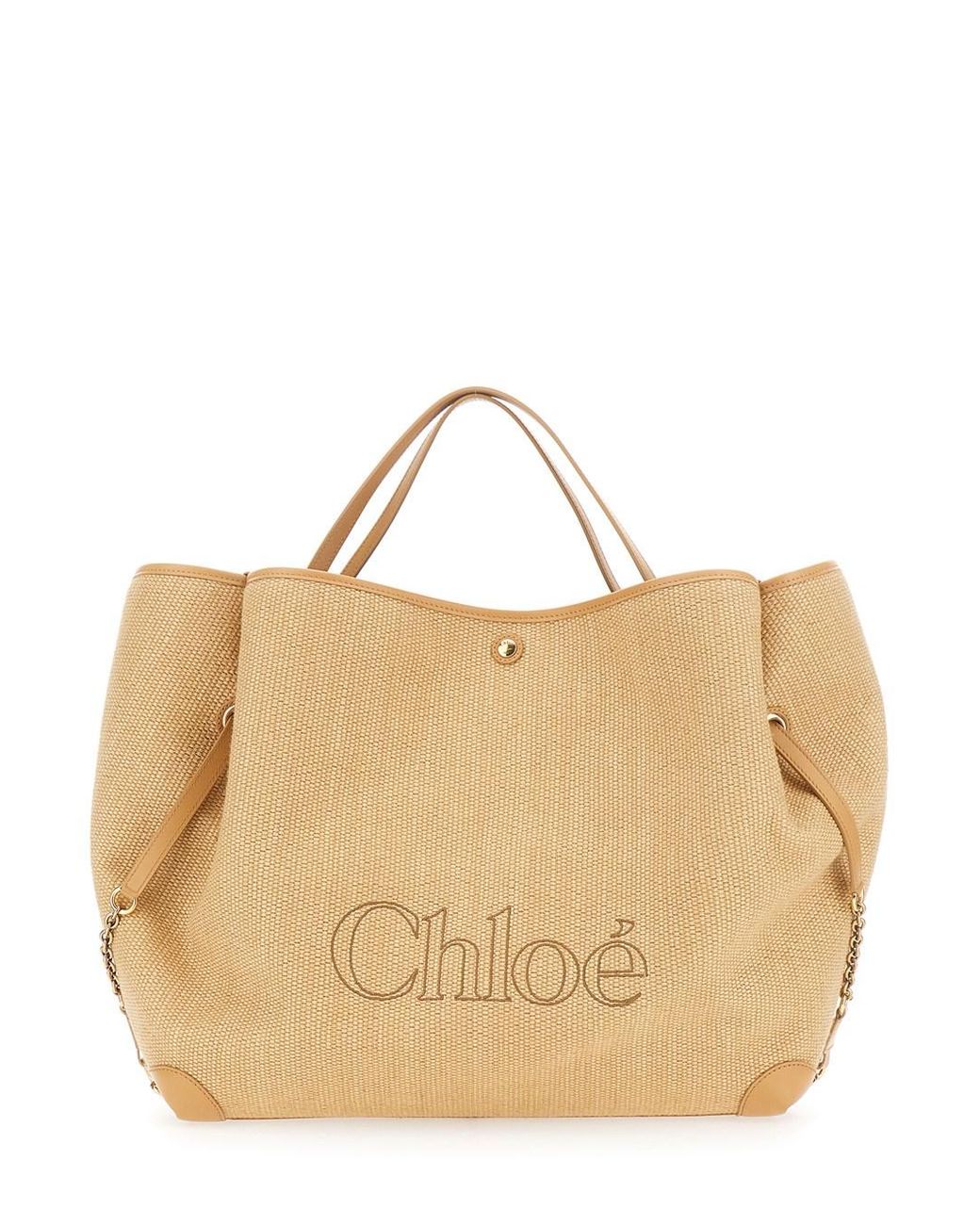 Chloé Natural Tote Bag Clover Fabric