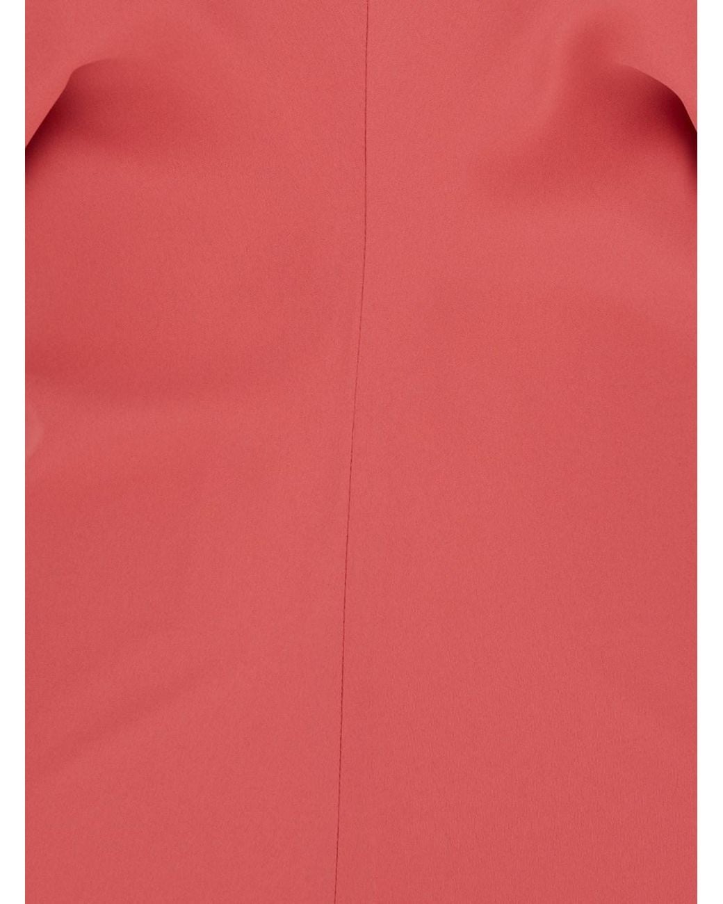 Le Plain Red Dress With V Neck And Short Sleeves