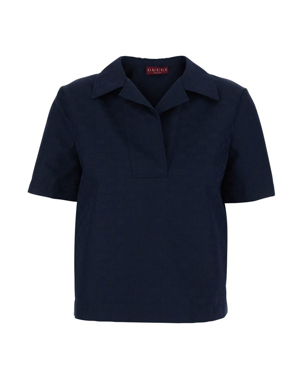 Gucci Blue Blouse With Wide Collar, Cotton-Blend Polyester Blouses