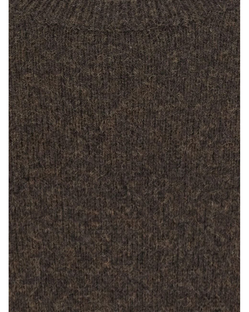 Roberto Collina Gray Crew Neck Sweater With Ribbed Details for men