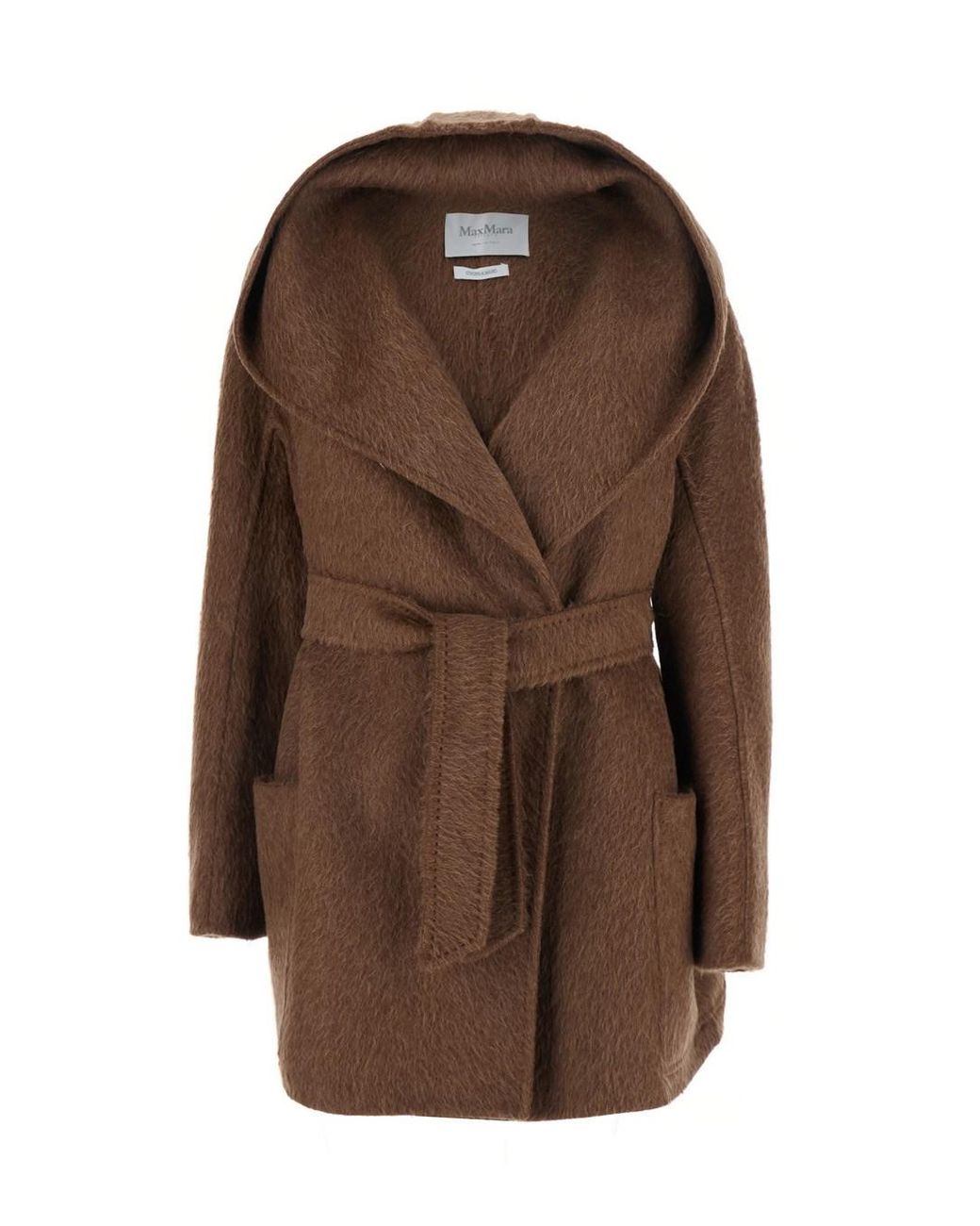 Max Mara Brown Coat Mxs Golf Look29 With Front Closure And Pockets