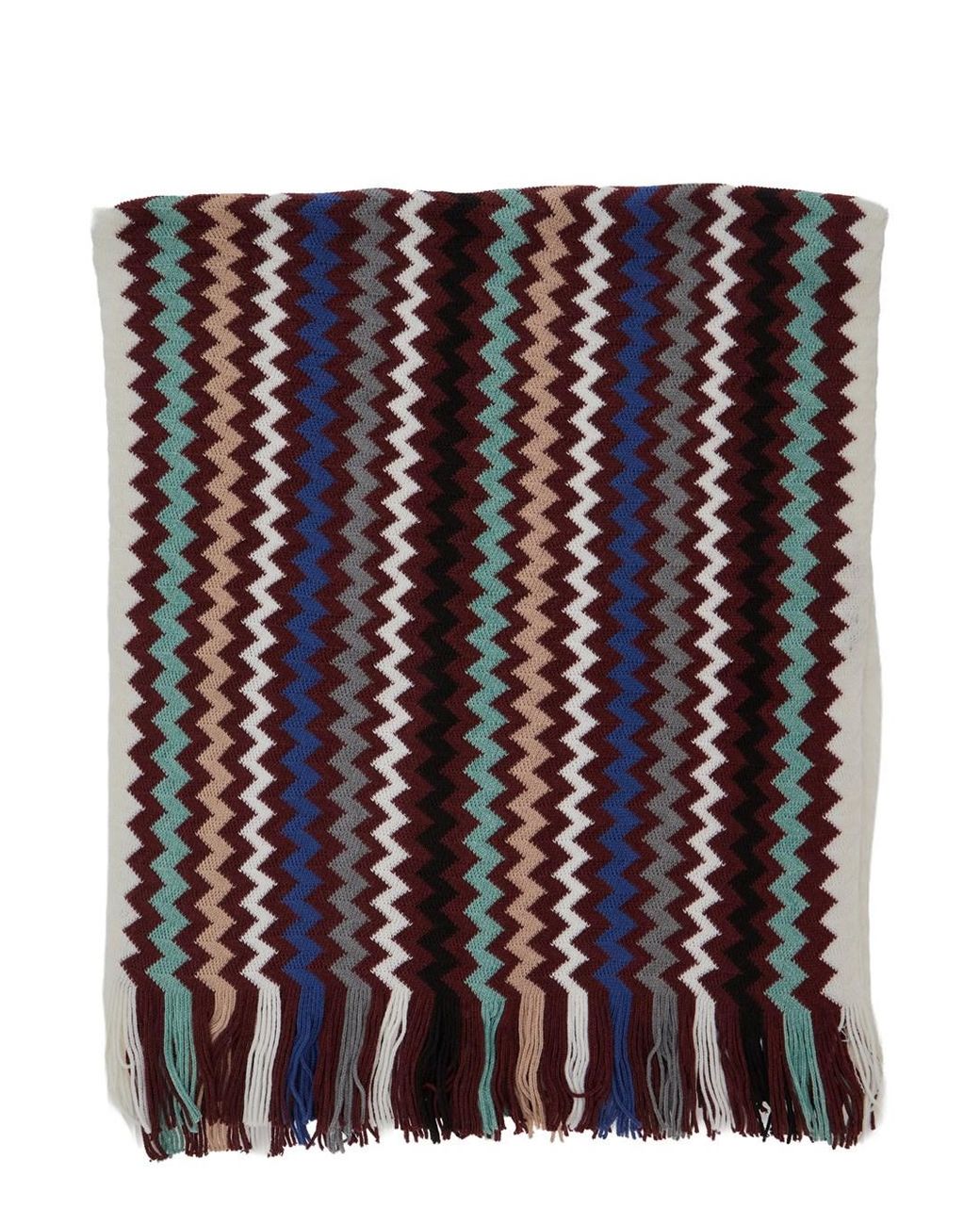 Missoni Purple Zig-Zag Scarf Wool Blend Acrylic for men