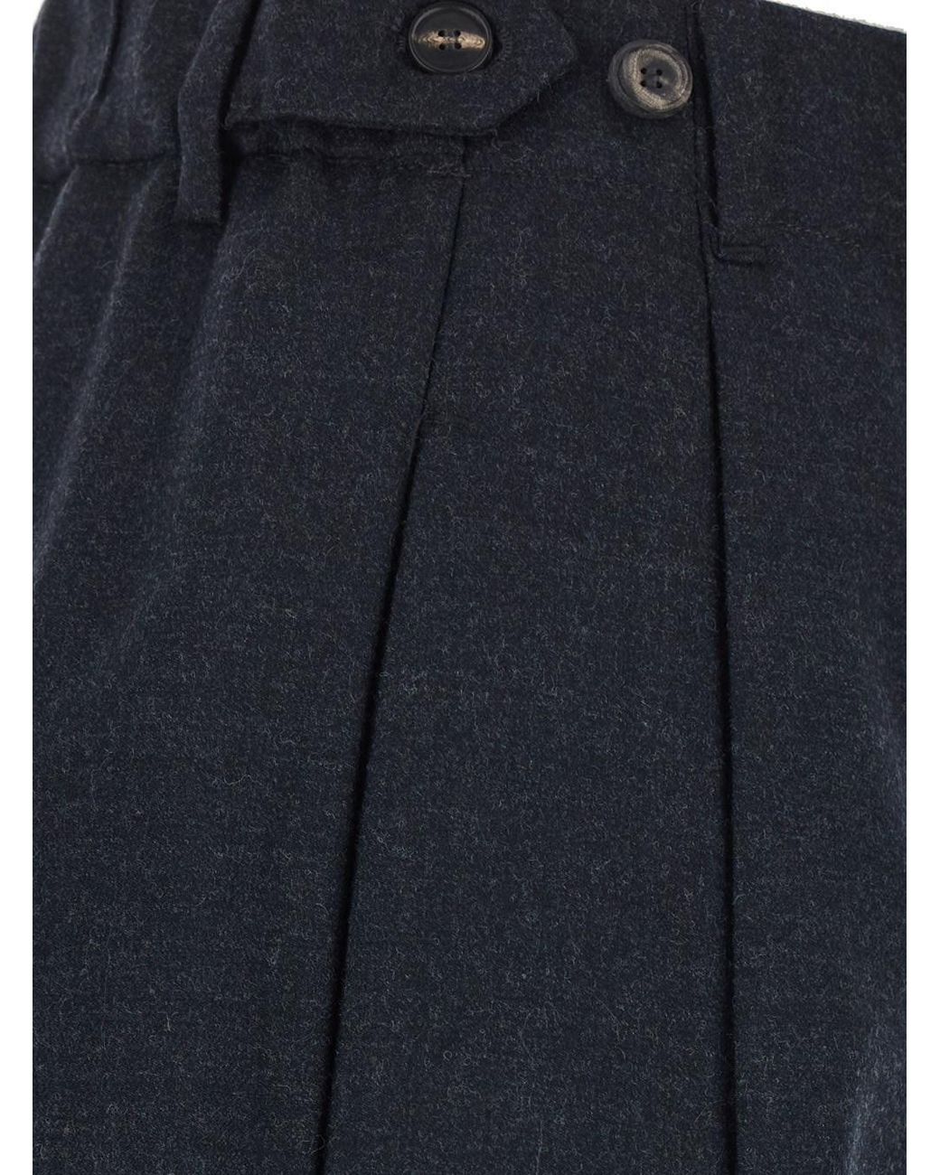 Tela Blue 'Fox' Pants With Front Drawstring And Button Closure On The