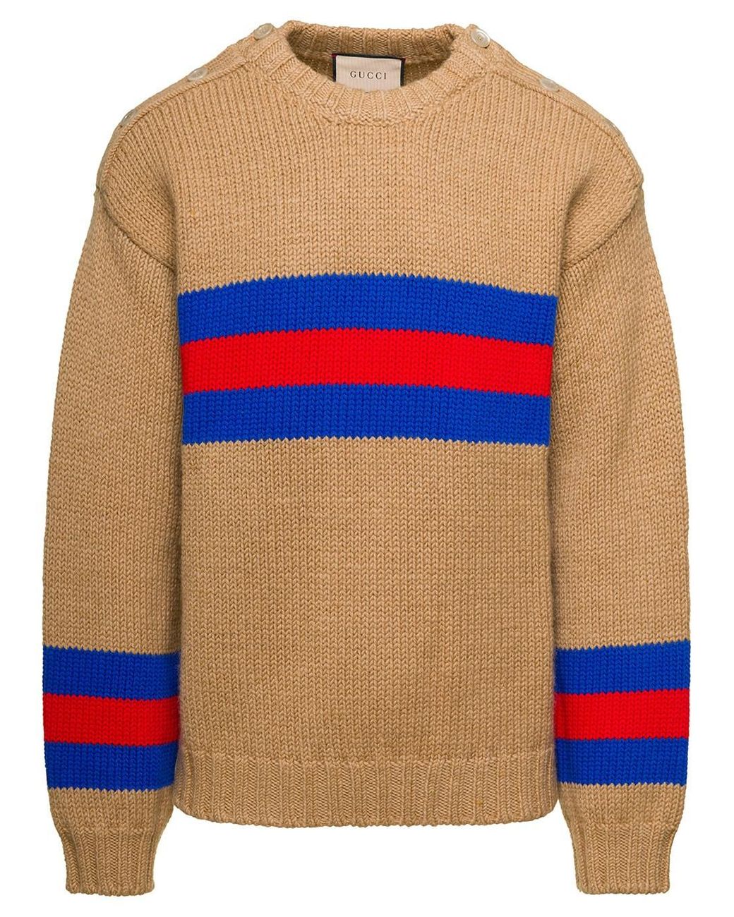 Gucci Blue Wool Crewneck Jumper for men
