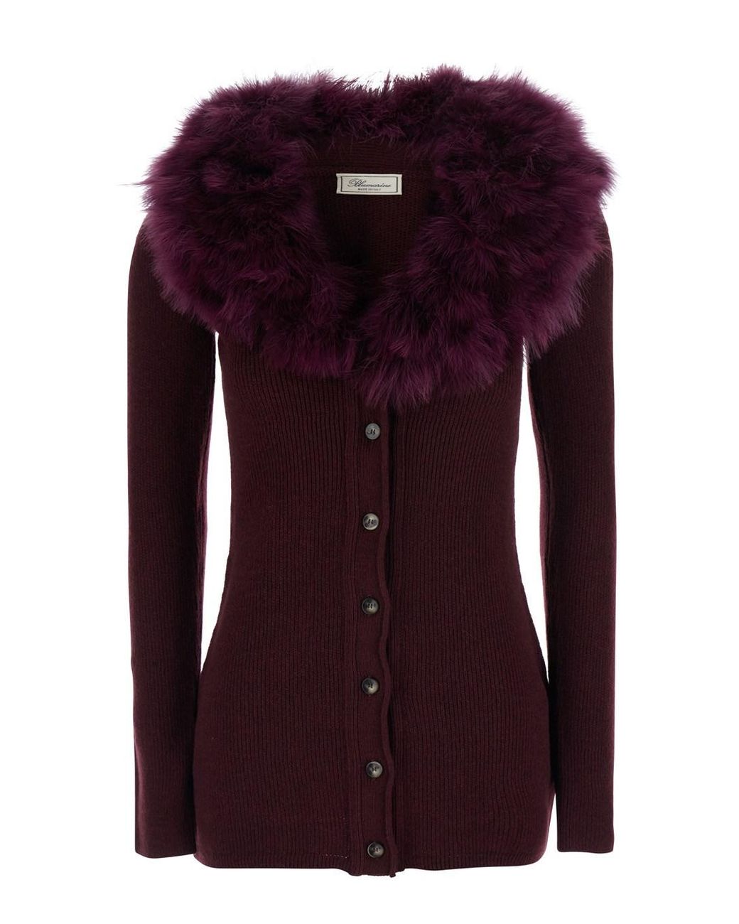 Blumarine Purple Knitwear With Round Neck And Long Sleeves