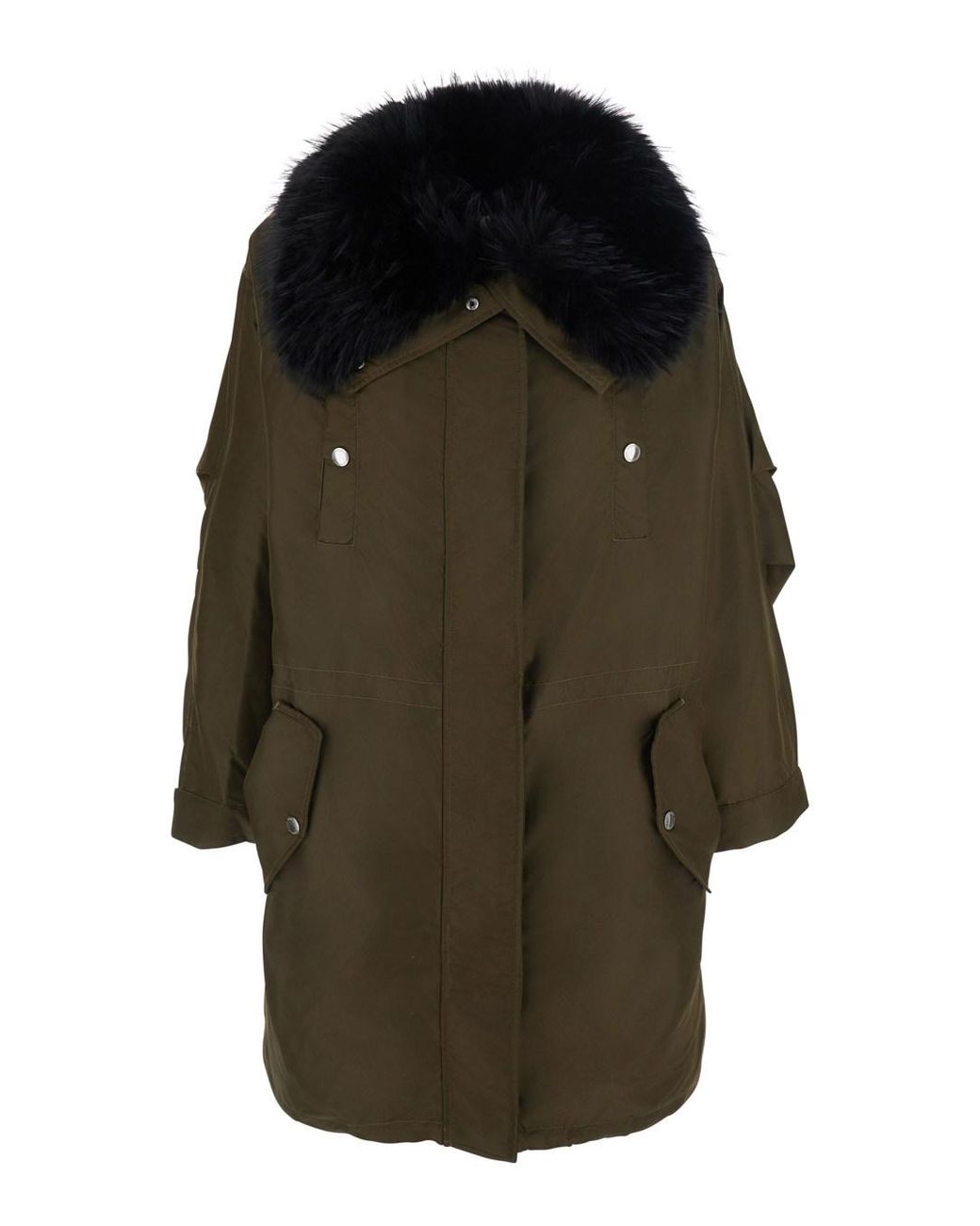 STAND Green Frankie Coat Shiny Nylon