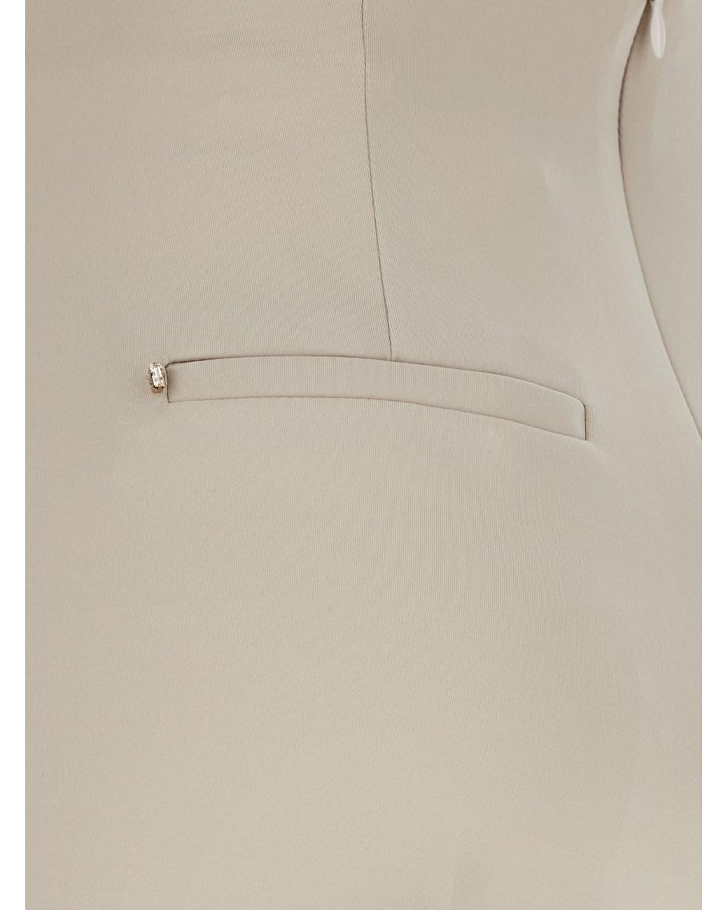 Sportmax Natural Flared Pants Tech Fabric Polyamide Trousers
