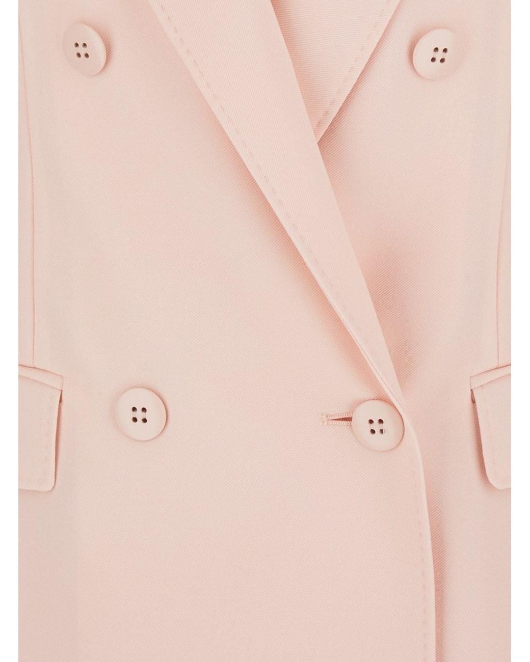 Max Mara Pink Double-Breasted Jacket Virgin Wool