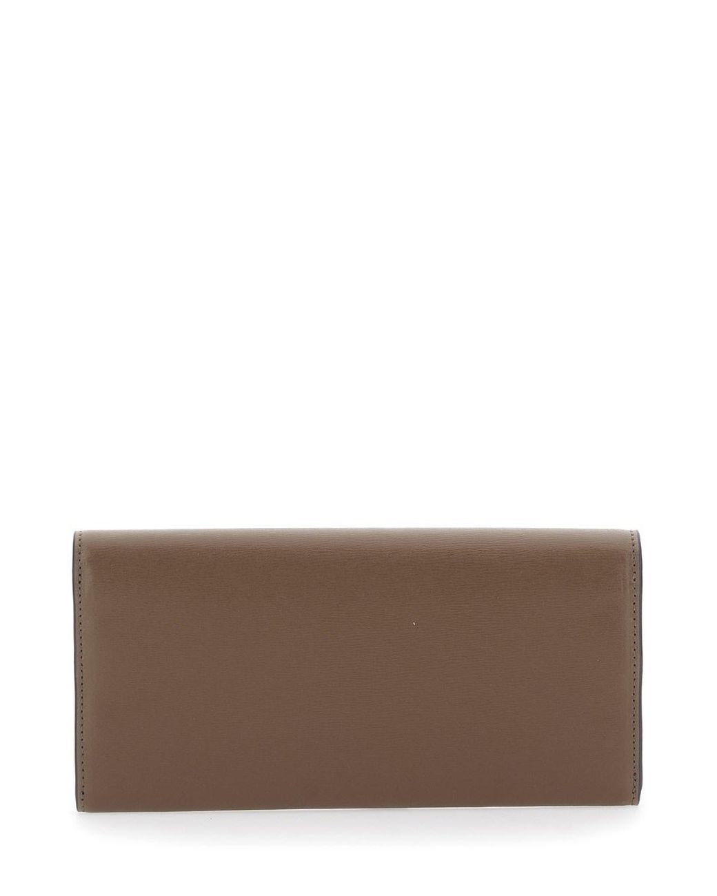Totême Brown Leather Wallet With T-Lock Closure