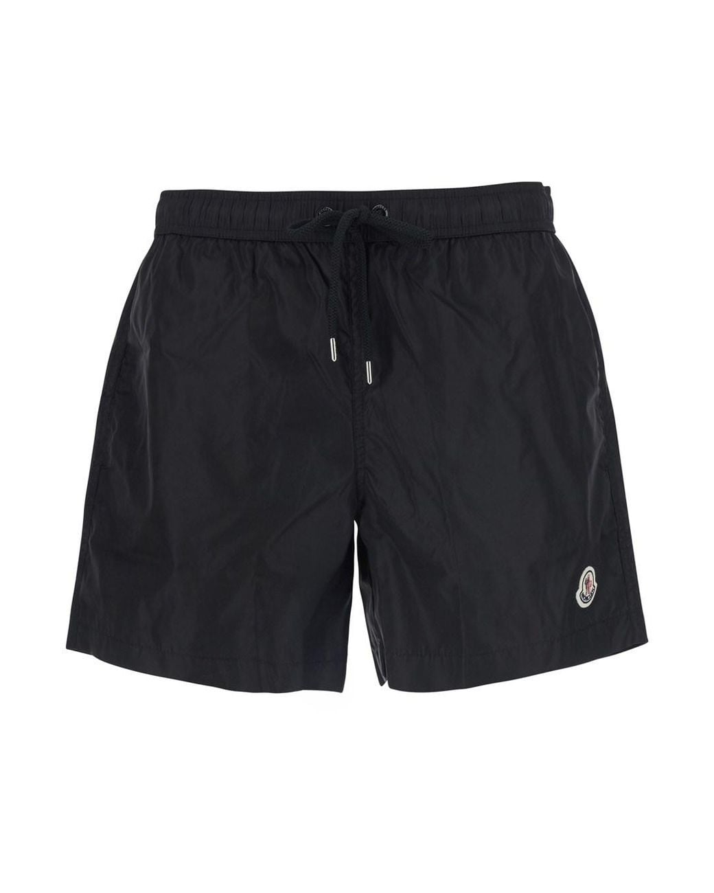Moncler Blue Swim Shorts With Elasticated Waist And Logo Patch On The for men