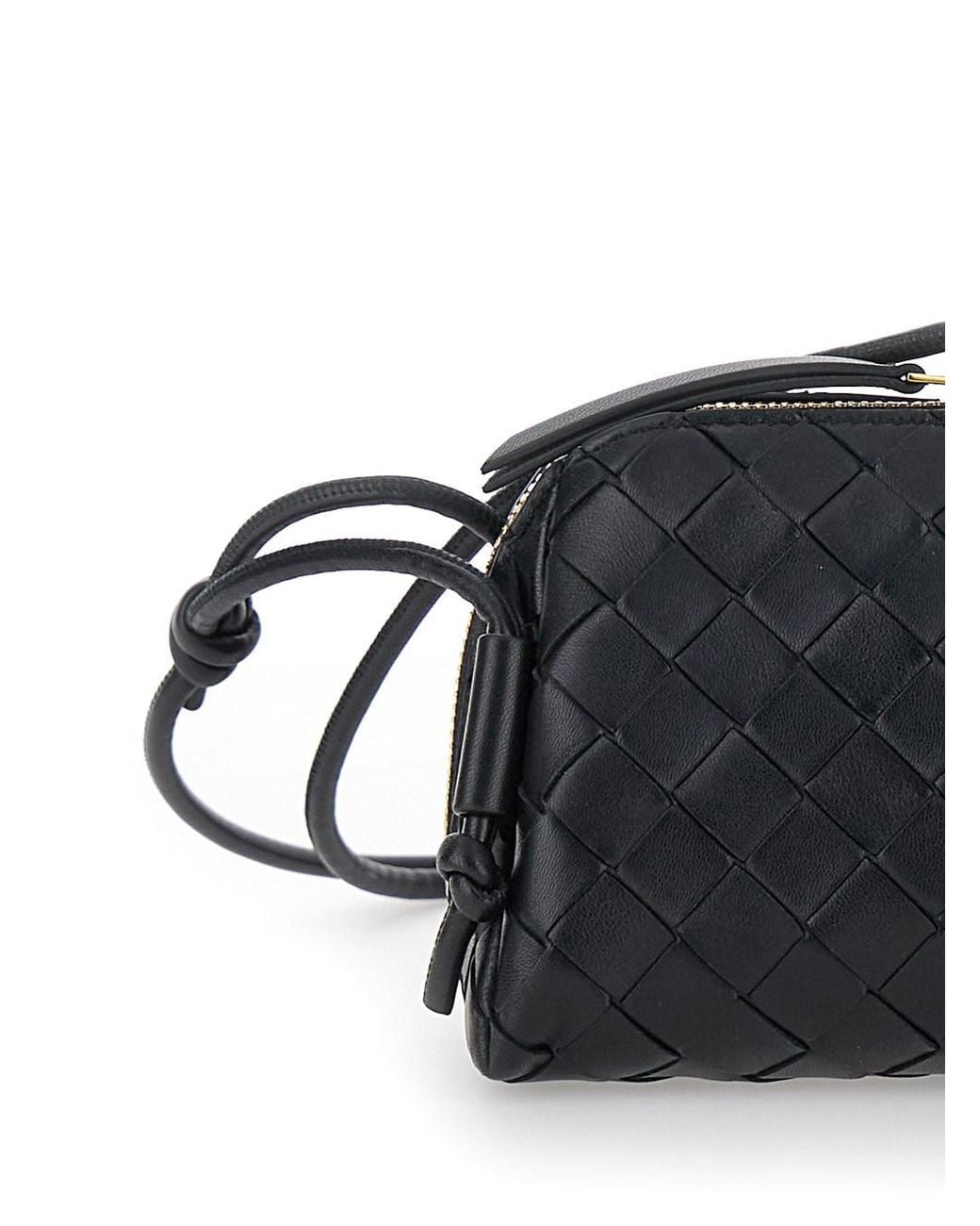Bottega Veneta Black Crossbody Bag 'Concert' With Intreccio Motif
