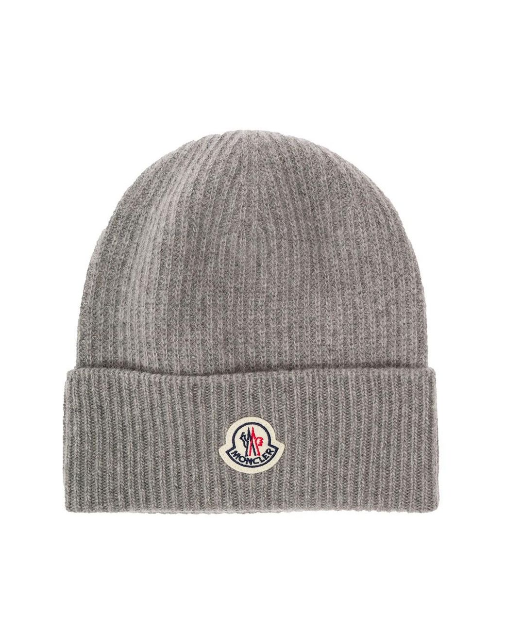 Moncler Wool Hat in Gray | Lyst