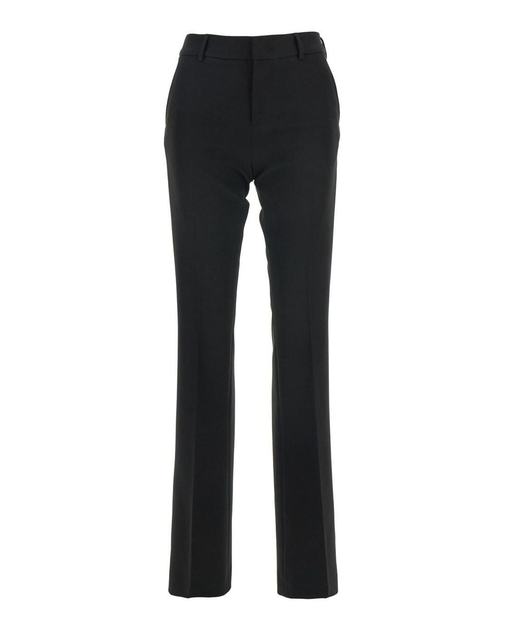 PT Torino Black Pants With Belt Loops And Flared Leg