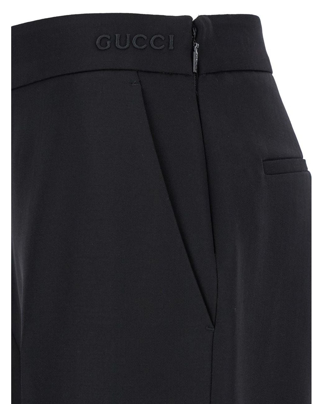 Gucci Black Flared Pants With Pences