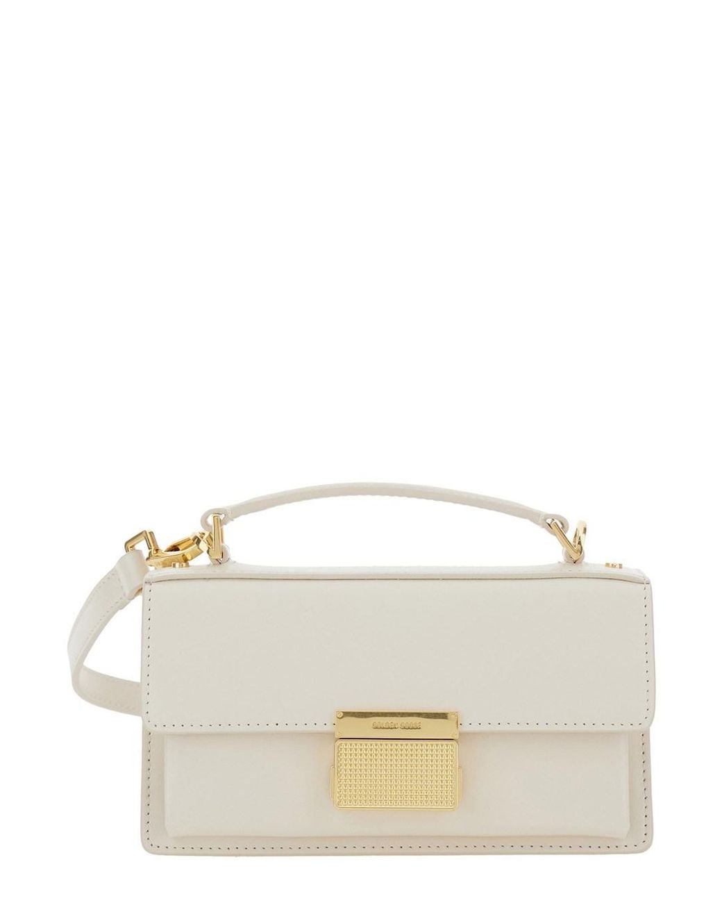Golden Goose Deluxe Brand Natural 'Venezia' Hangbag With Adjustable And Removable Shoulder Strap And Clasp Closure