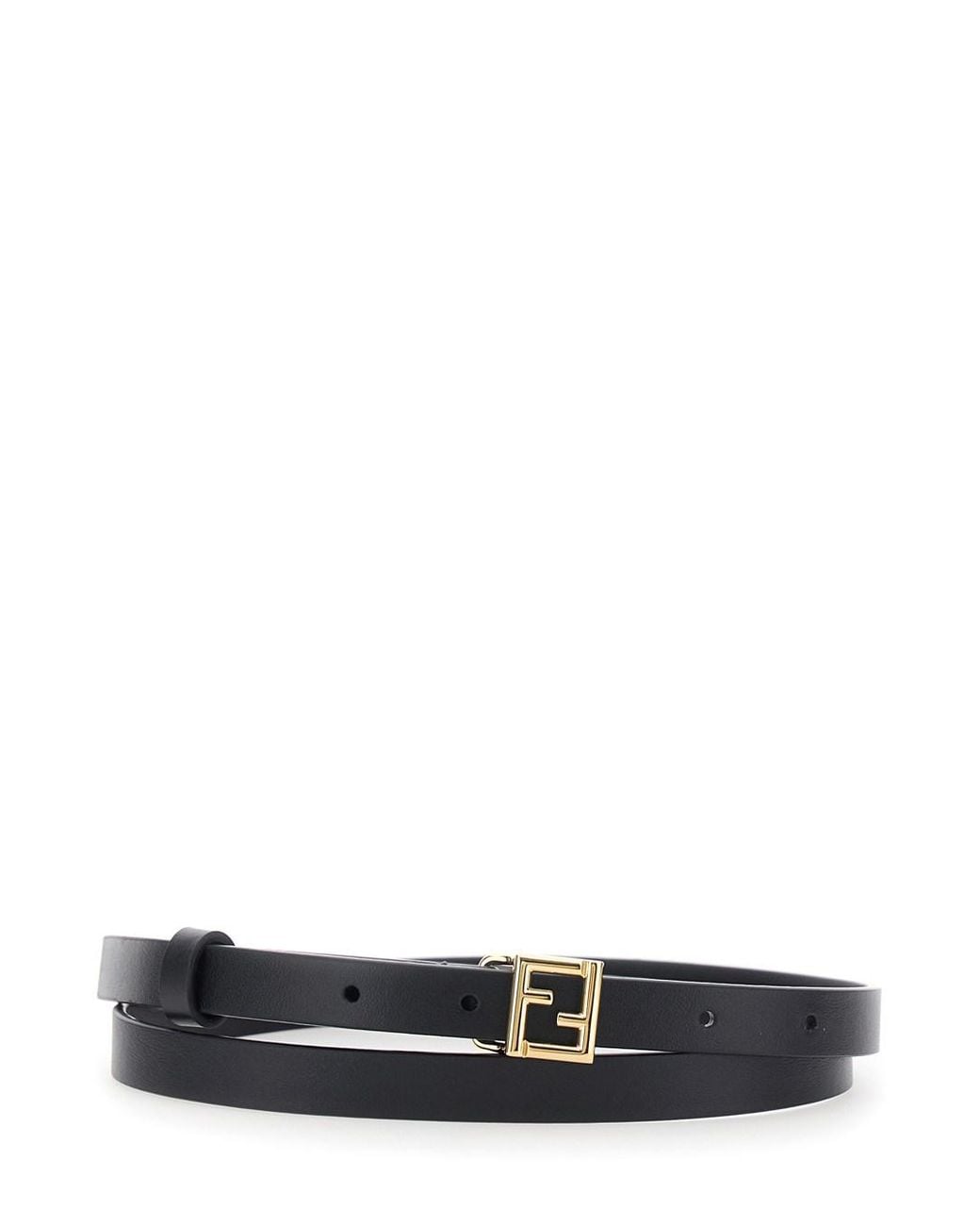 Fendi White Belt 1.5 Cm Ff Bold