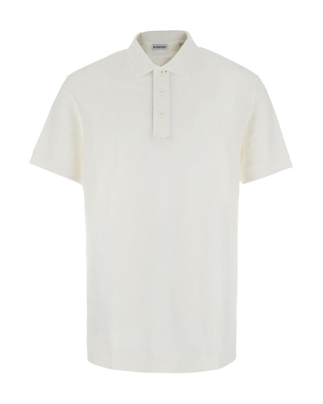 Burberry White Polo Shirt Eddie Cotton T-Shirts for men