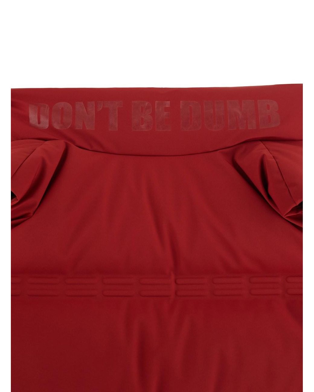 Moncler Genius Red 'Sparky' Sleeveless Down Jacket With Slogan Print On The Collar And Logo Patch On The Front for men
