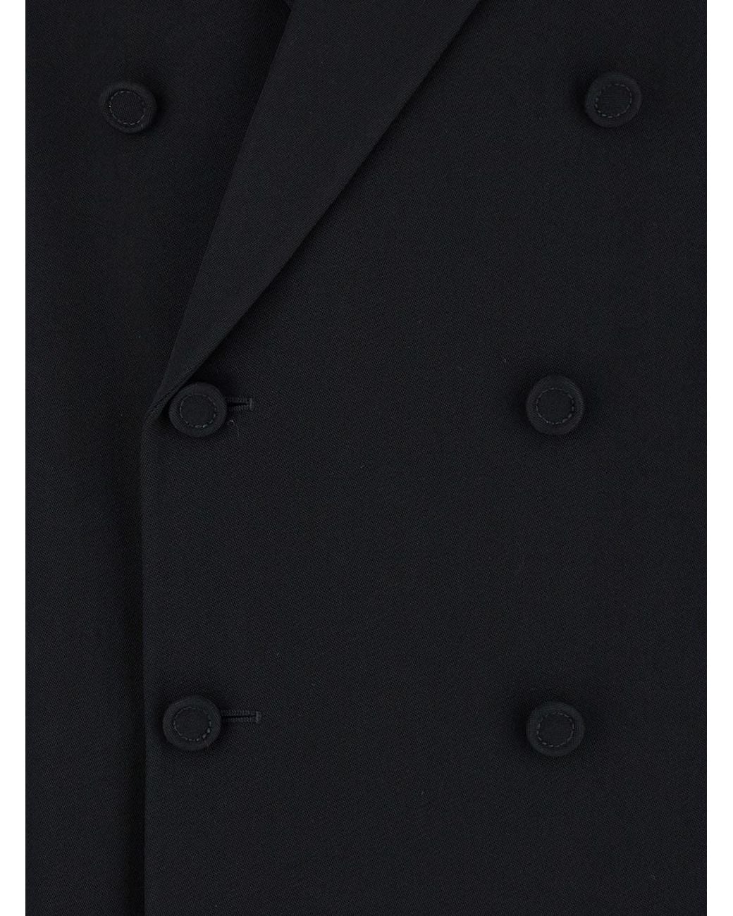 Gucci Black Double-Breasted Suit With G Detail for men