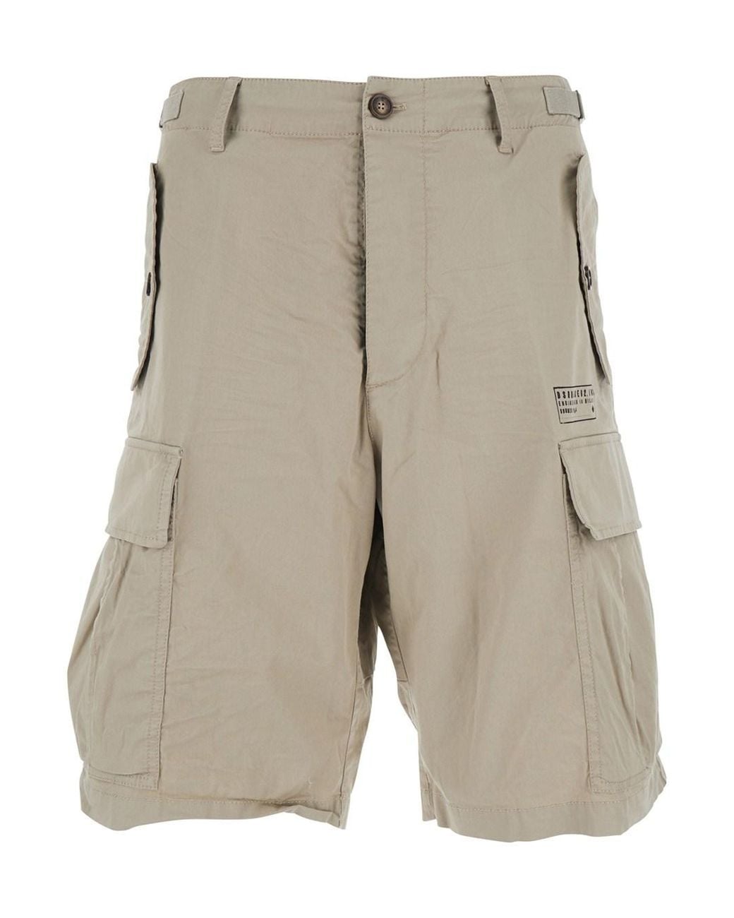 DSquared² Gray Shorts With Wide Leg And Four Flap Pockets With Buttons for men