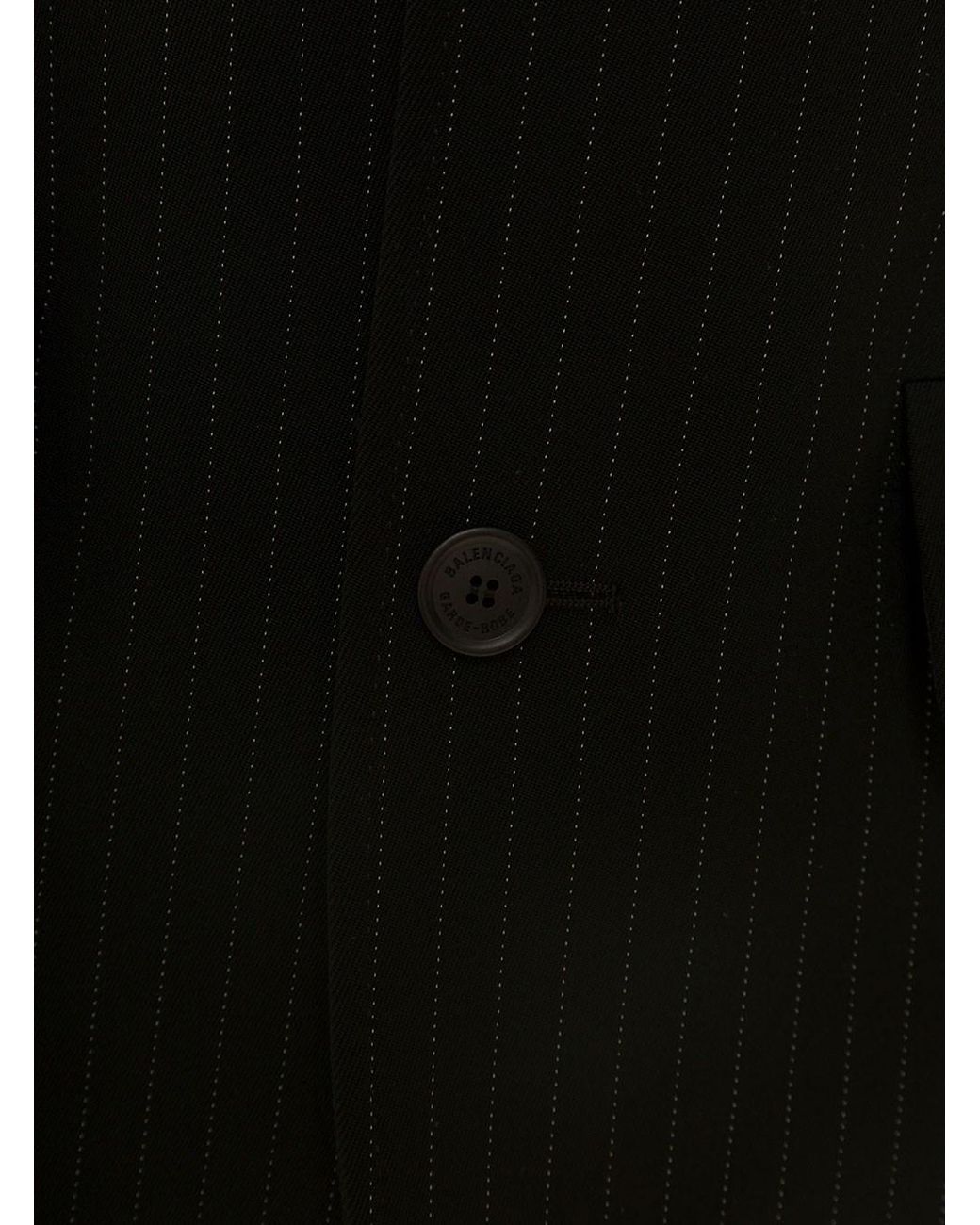 Balenciaga Black 'Hourglass' Pinstripe Single-Breasted Jacket