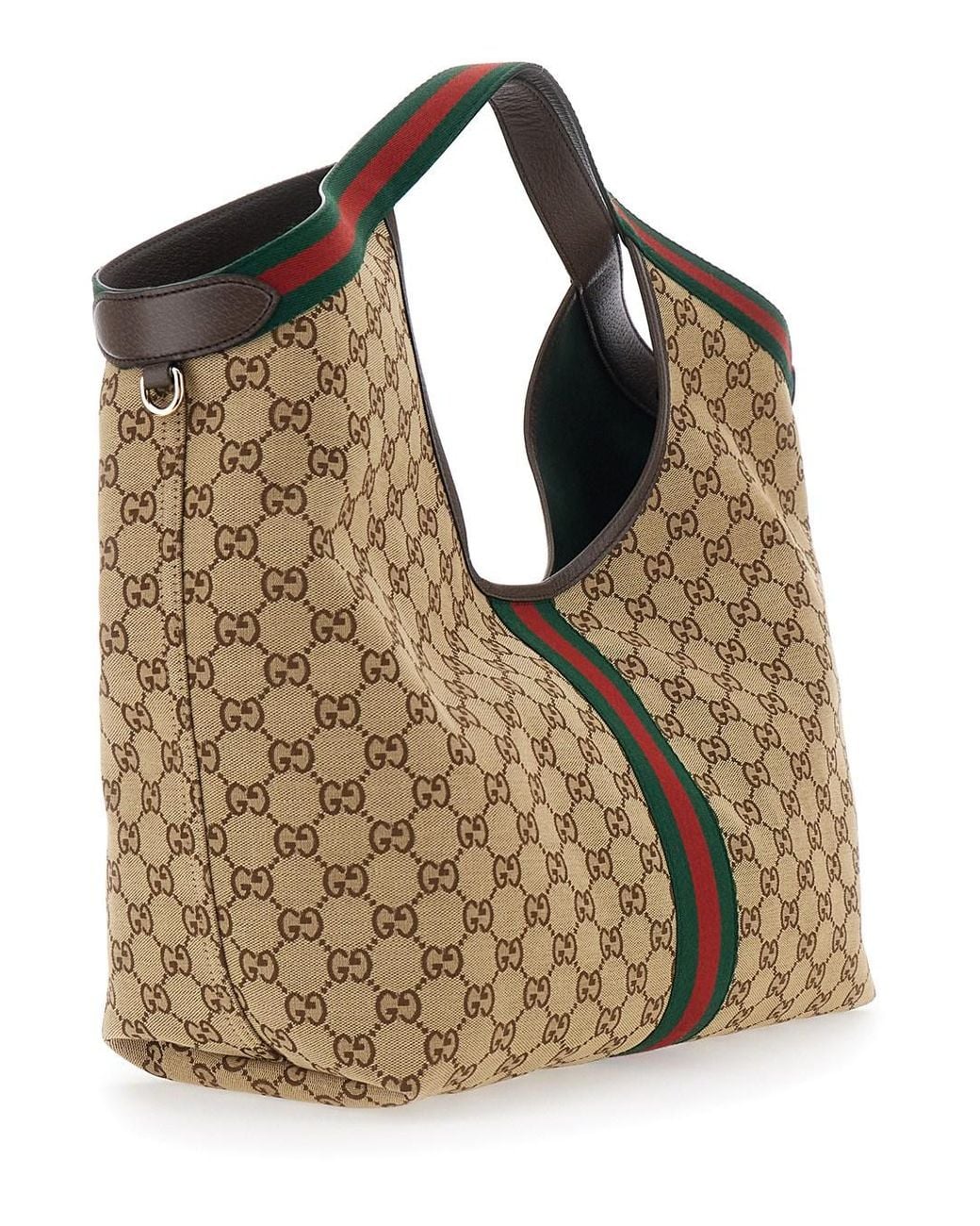 Gucci Shoulder Bag 'Giglio' With Gg All-Over Motif And Metallic Logo On The Front
