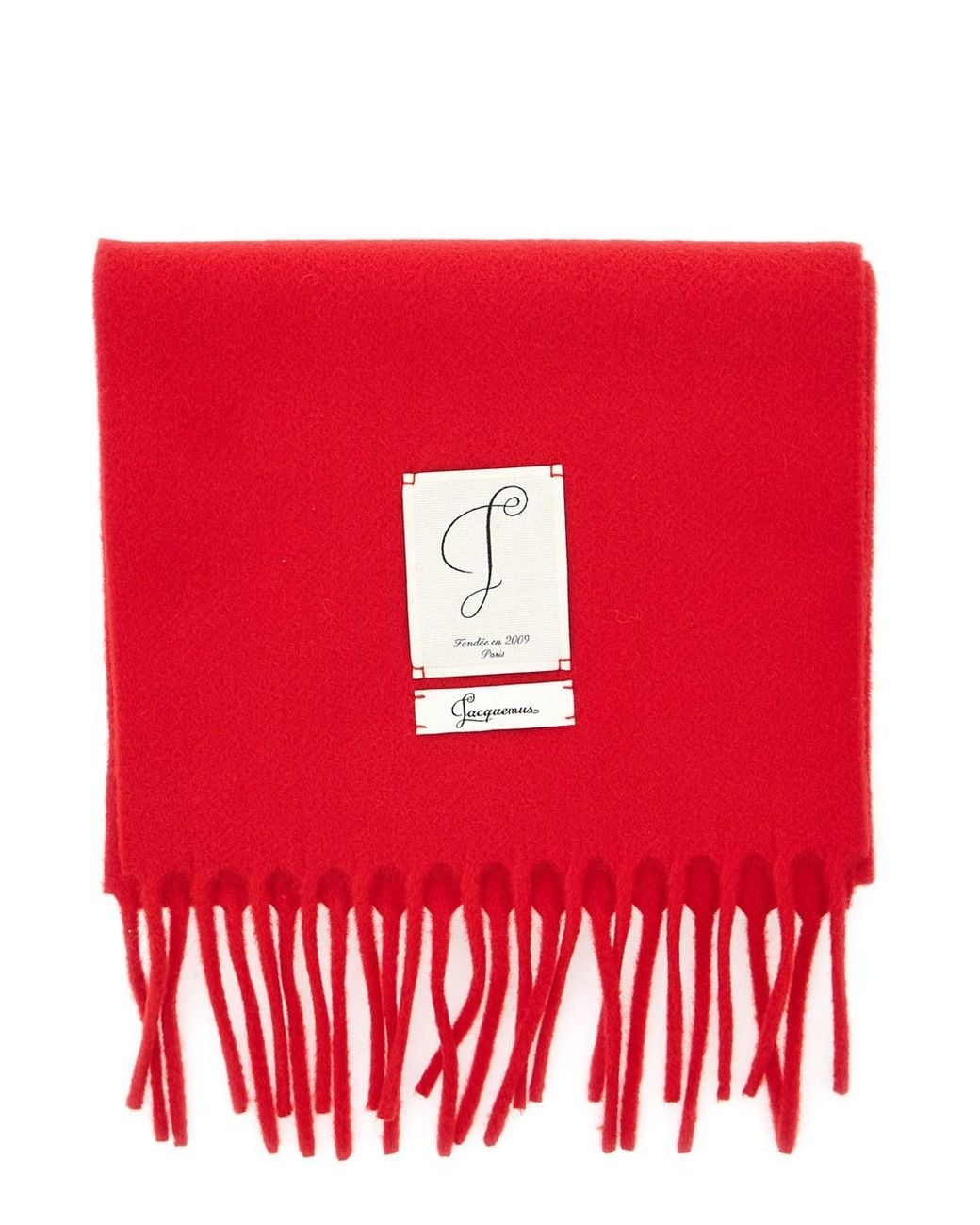 Jacquemus Red The Horsebit Scarf With 100% Virgin Wool