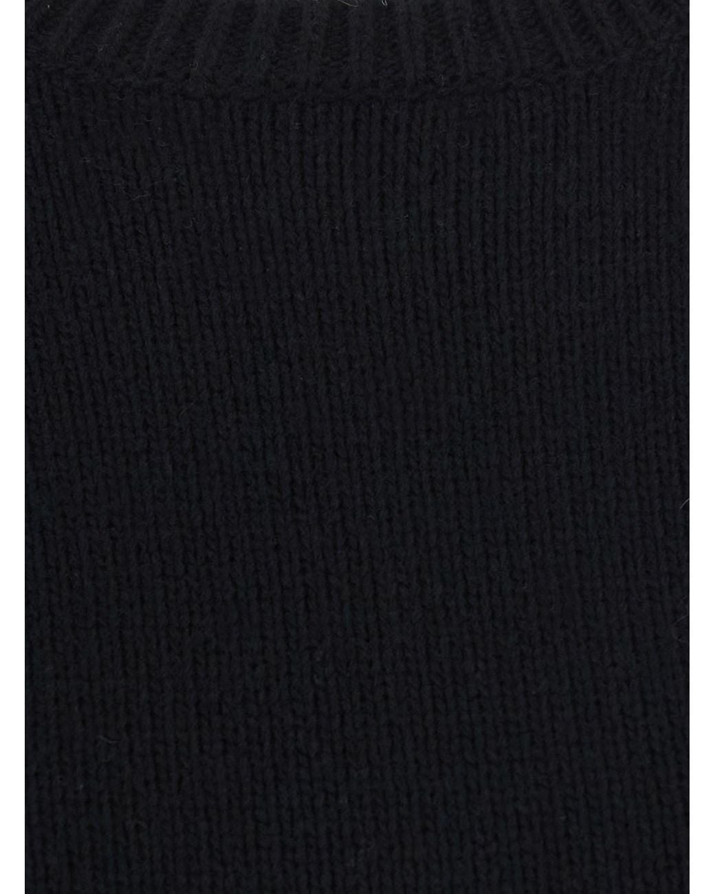 Twinset Blue Blackcrew Neck Dress With Long Sleeves
