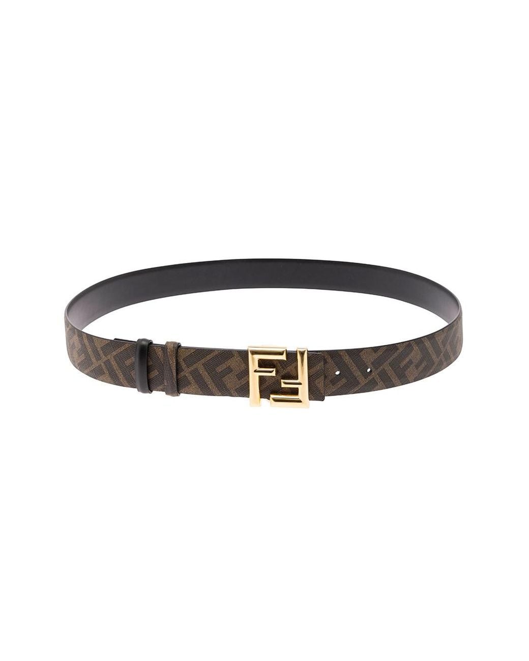 Fendi White Reversible Belt With Ff Buckle for men
