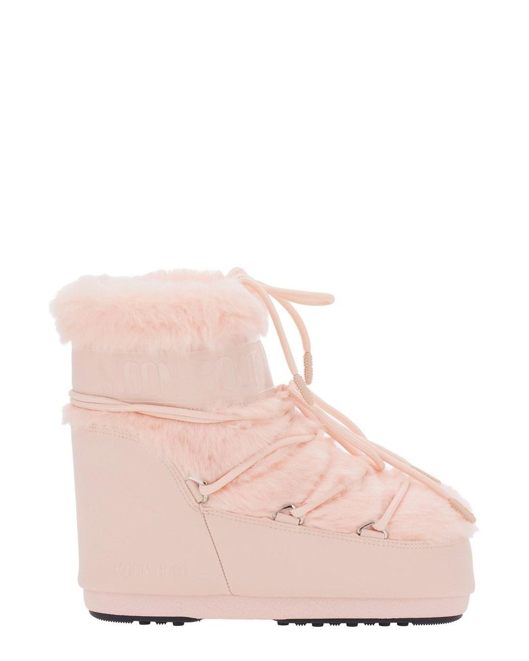 Moon Boot Pink Ankle Boots Icon Low Faux Fur Acrylic