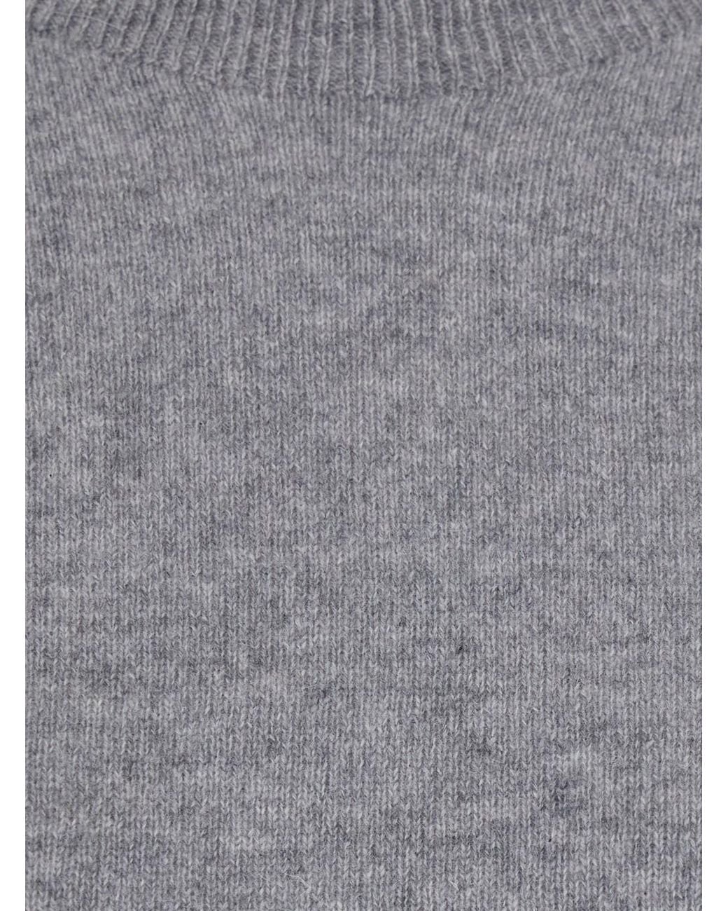 SOLOCASCMIR Gray High Neck Long Sleeve Top