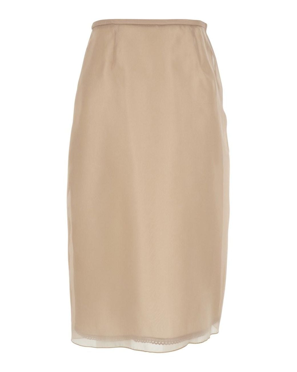 Le Plain Natural Tech Fabric Layered Design Midi Skirt For