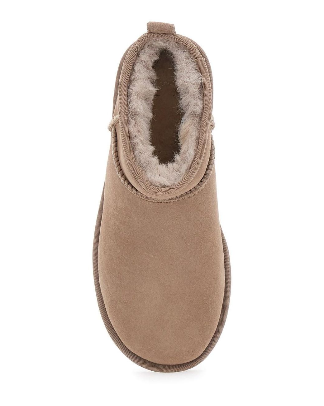 Ugg Brown Ultra Mini Ankle Boots With Logo Back