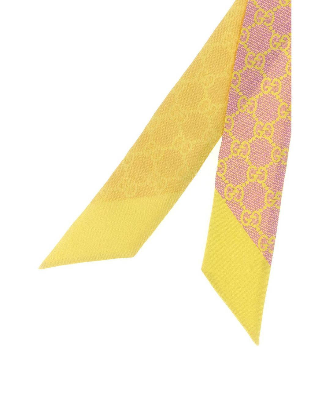 Foulard reversibile in seta stampata di Gucci in Yellow