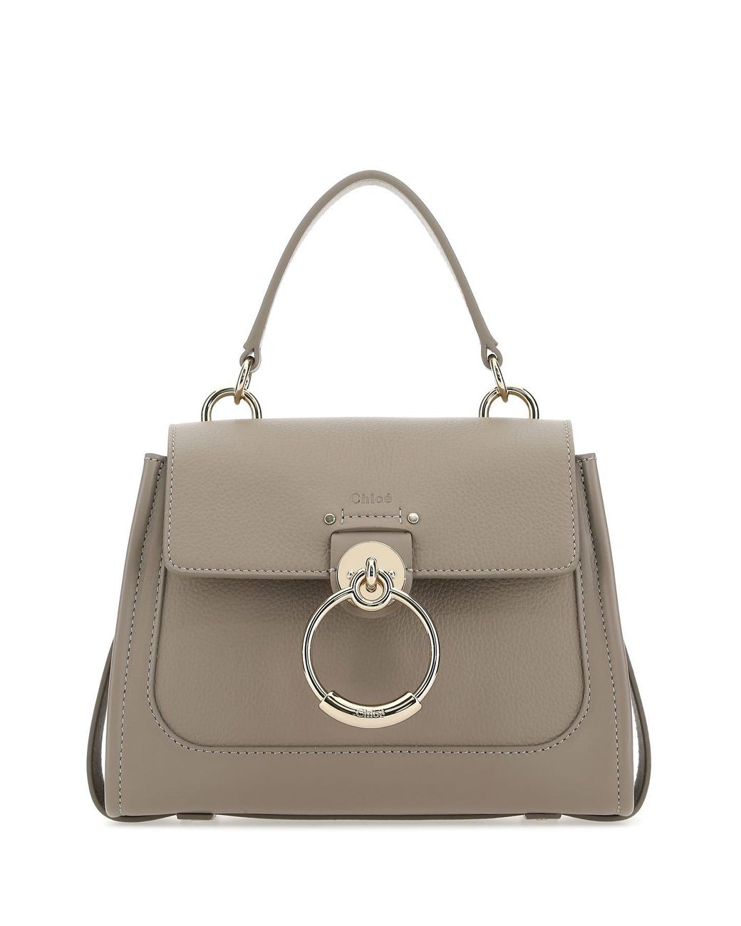 Chloé Dove Leather Small Tess Ha in Grey (Gray) | Lyst