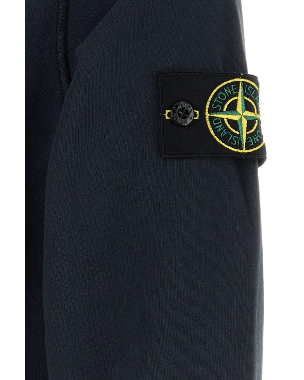 Stone Island Blue Hoodie Sweater for men