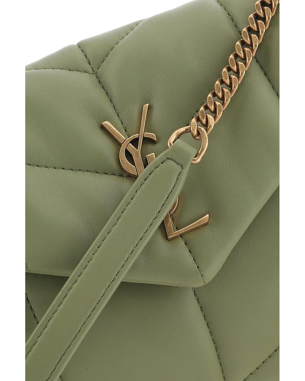 【Saint Laurent】Army Green Nappa Leather Vanit Saint Laurent Borsa in Green | Lyst