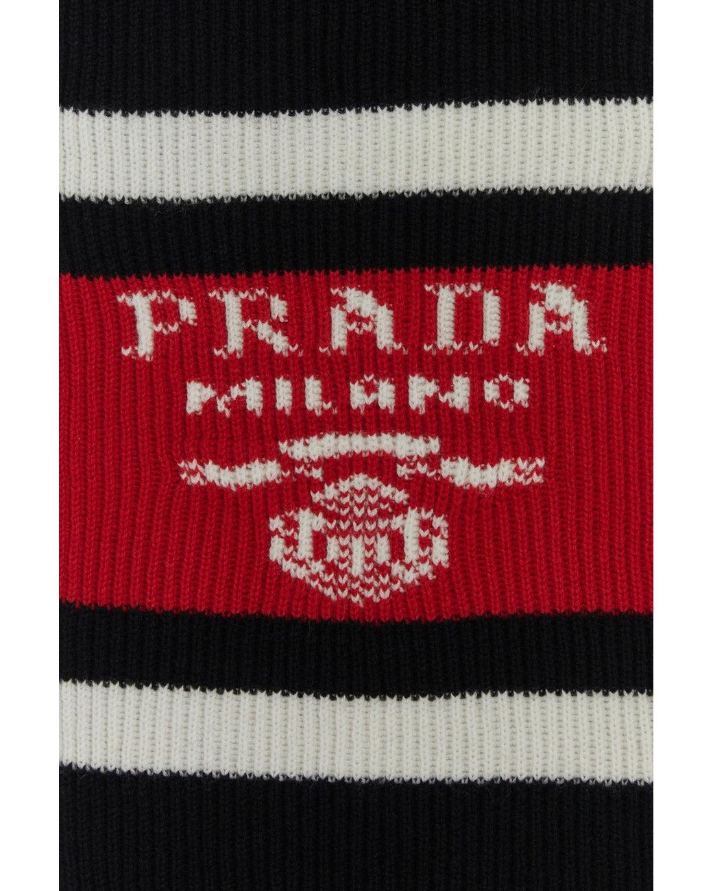 Sciarpa in cashmere nero di Prada in Black da Uomo