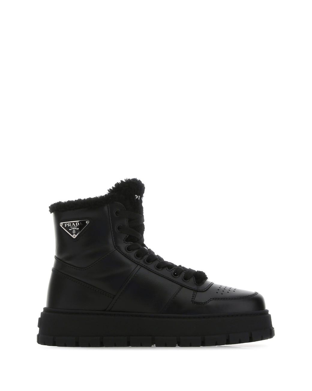 prada leather sneakers womens