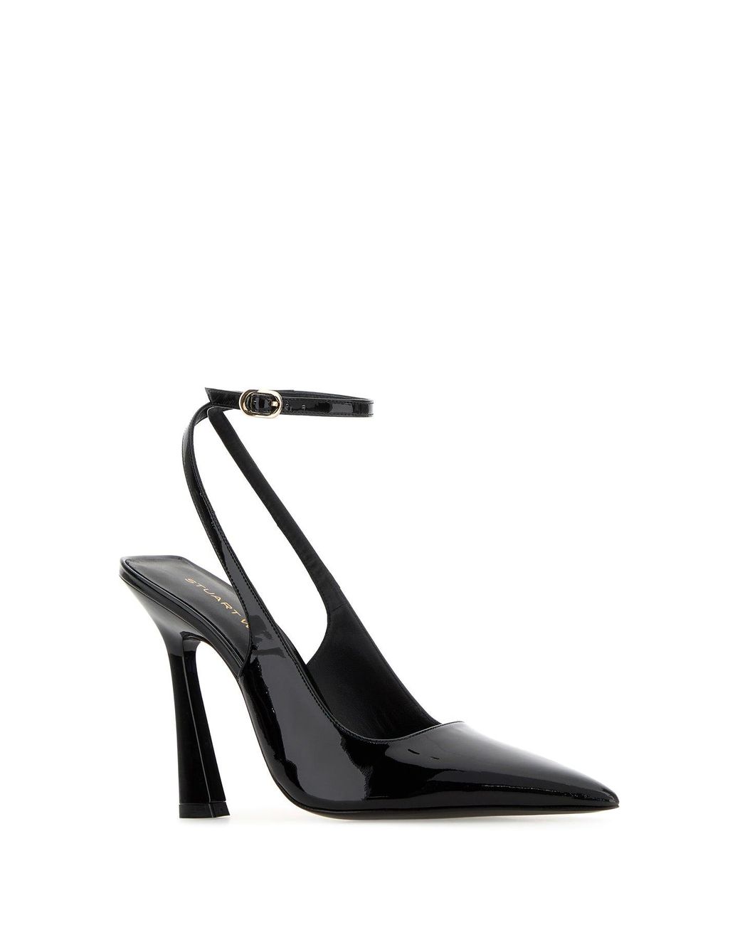 Stuart Weitzman Black Leather Vinnie 100 Pumps