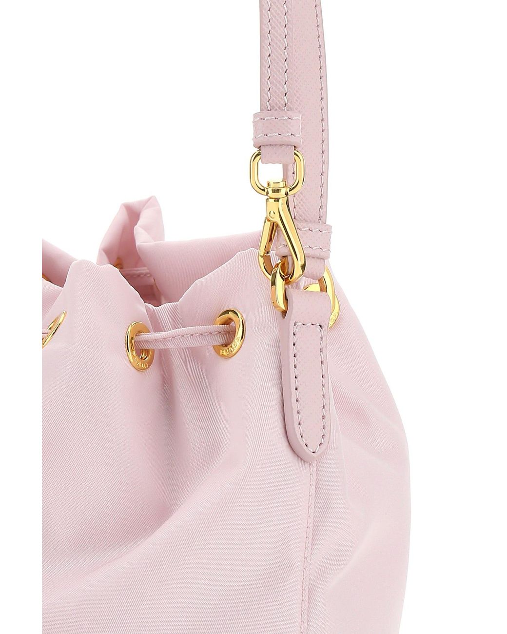 Prada Synthetic Pastel Pink Nylon Bucket Bag - Save 4% | Lyst
