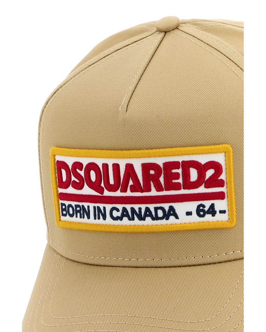 DSquared² Multicolor Beige Cotton Baseball Cap for men
