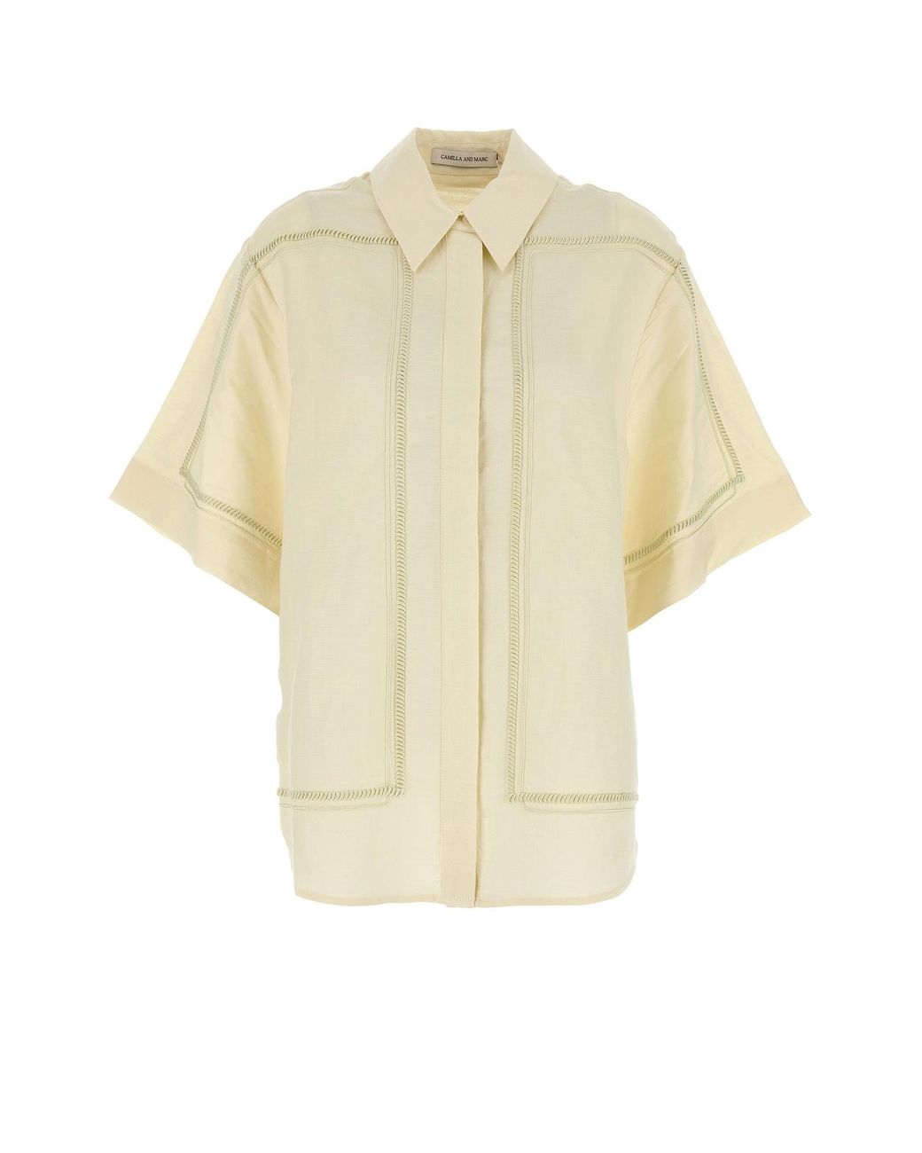 Tシャツ・カットソー camilla and marc Cream linen blend Fortuna shirt Camilla & Marc Cream Linen Blend Fortuna Shirt in White | Lyst