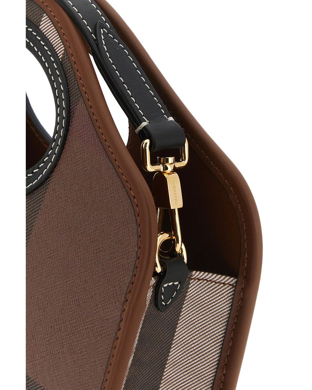 ハンドバッグ BURBERRY PRINTED E-CANVAS AND MINI POCKET BAG HANDBAG Burberry Printed E-canvas And Leather Mini Pocket Bag