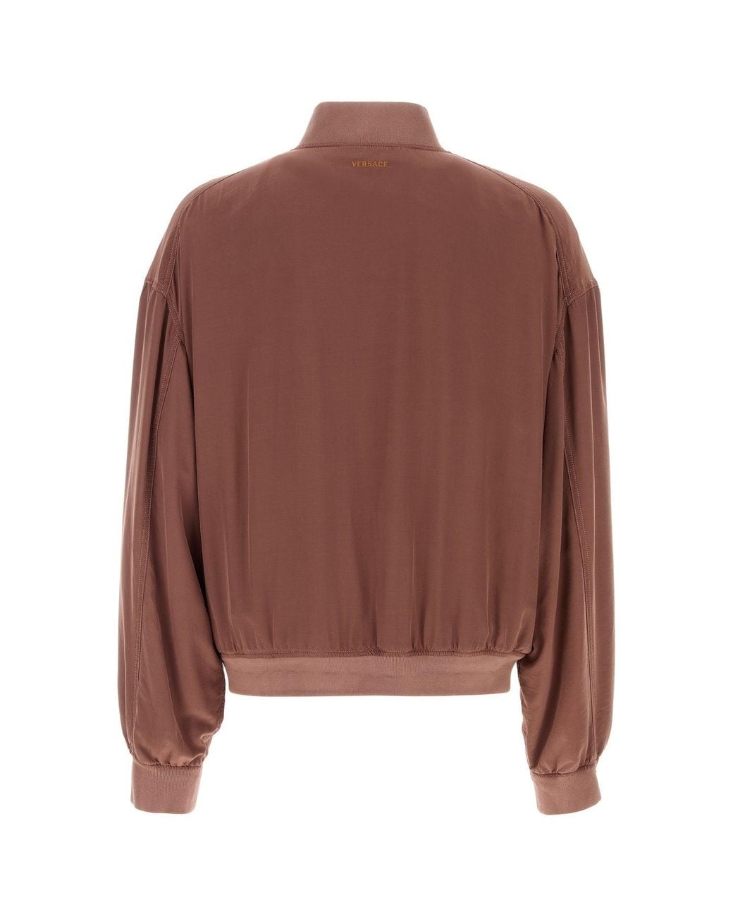 Versace Brown Antiqued Pink Silk Bomber Jacket for men