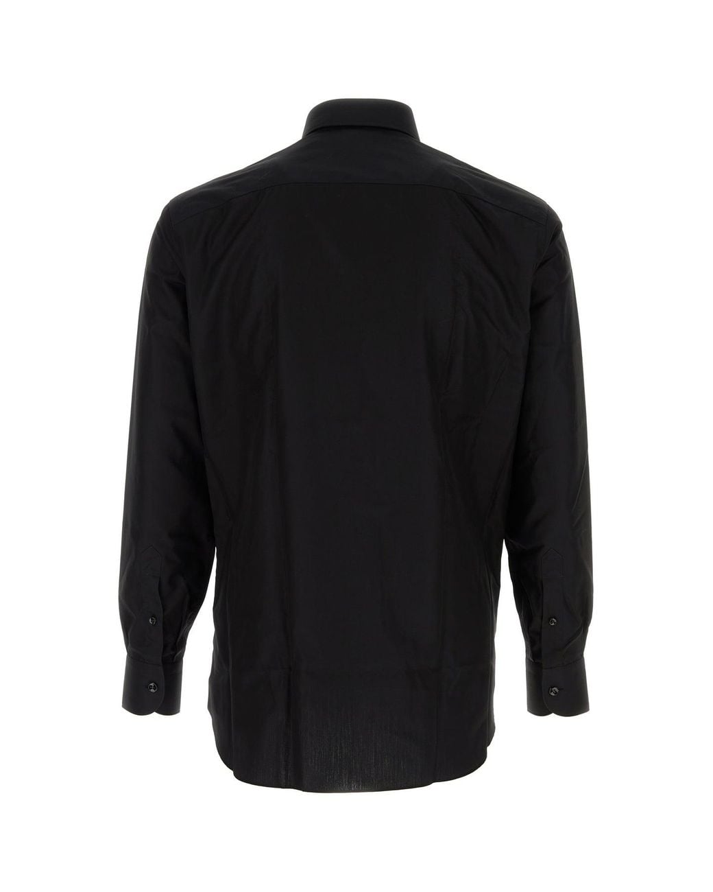 Brioni Black Poplin Shirt for men