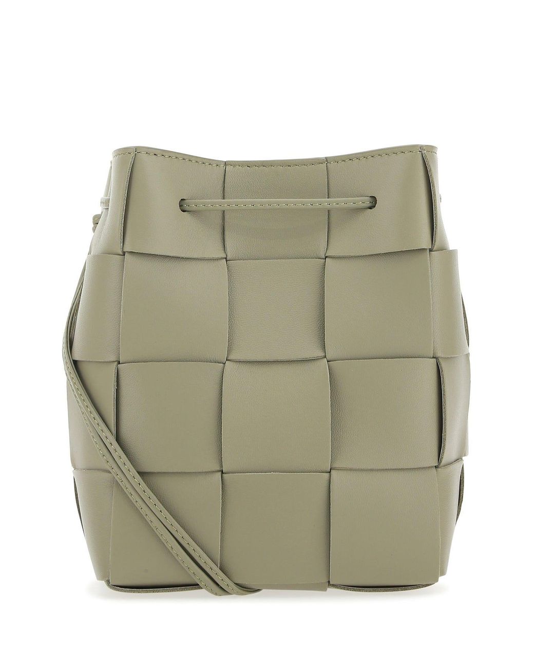 Bottega Sage Green Nappa Leather Cassette Bucket Bag Lyst