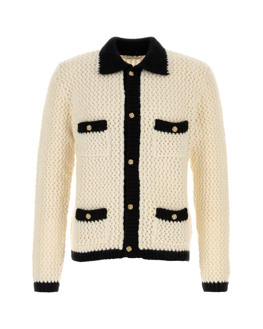 Ernest W BAKER 22AW ニットカーディガン ブラック ホワイト Ernest W. Baker White Stretch Crochet Cardigan in Black for Men | Lyst