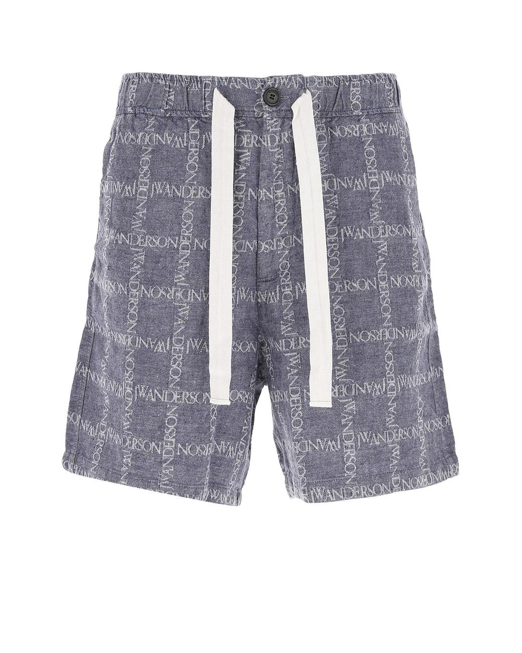 JW Anderson Embroidered Linen Bermuda Shorts in Blue for Men - Lyst