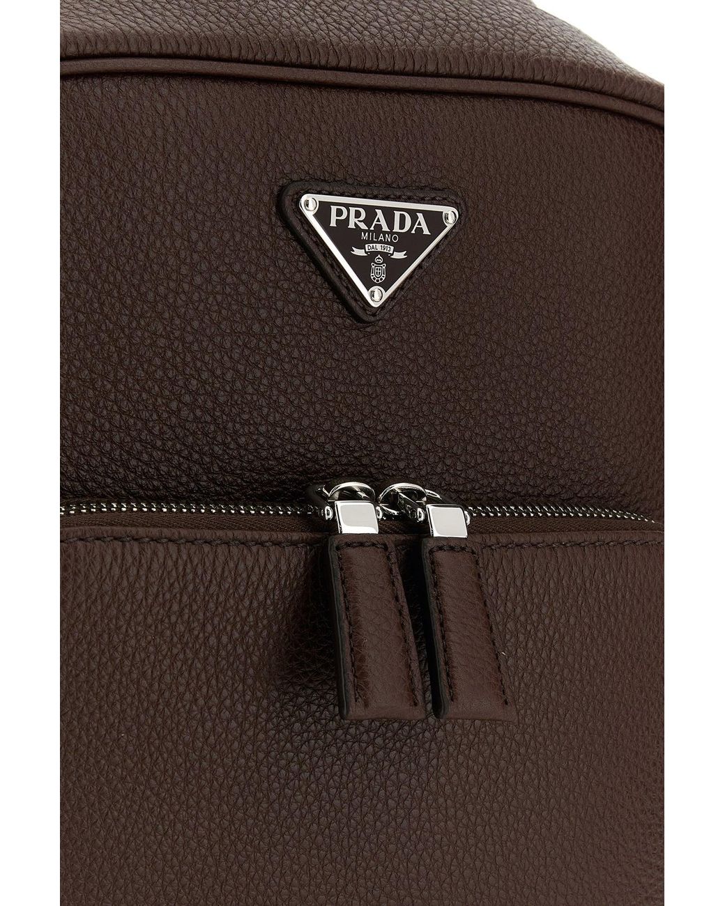 Zaino in pelle marrone di Prada in Brown da Uomo